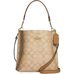 Coach Mollie Bucket Bag 22 In Signature Canvas - Gold/Lt Khaki/Lt Saddle