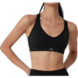 Alo Seamless Ribbed Favorite Bra - Black