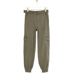 River Island Belted Utility Cargo Trousers - Khaki