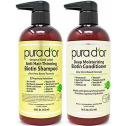 Pura d'or Gold Label Anti-Thinning Deep Moisturizing Therapy Shampoo & Conditioner Set