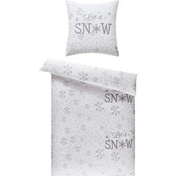 Como Let it Snow Bettbezug Grau, Weiß (200x135cm)