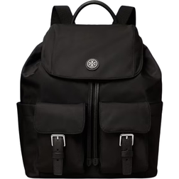 Tory Burch Nylon Flap Backpack - Black