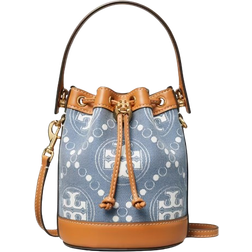 Tory Burch T Monogram Denim Mini Bucket Bag - Multi