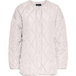 Pieces Stella Quilted Jacket - Silver Grey