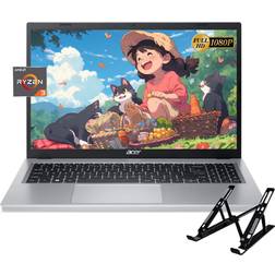 Acer Aspire 3 Slim 15.6" FHD Display Ryzen 3 7320U Processor 8GB LPDDR5 RAM 512GB SSD AMD Radeon Graphics USB Type A&C WiFi 6 Windows 11 Pro with Laptop Stand