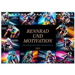 Calvendo 2025 Racing Bike and Motivation Desk Calendar A5 Landscape