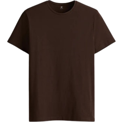 H&M Slim Fit T-shirts 5-pack - Dark Brown