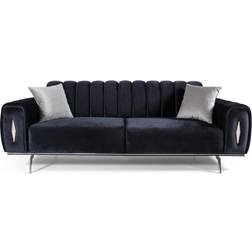 JVMoebel Upholstered Black Sofa 235cm 3-Sitzer