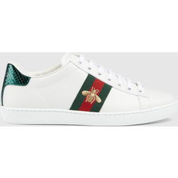 Gucci Women's Ace Sneaker With Bee, White, Leather