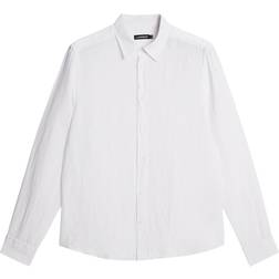 J.Lindeberg Slim LS Linen Melange Shirt - White