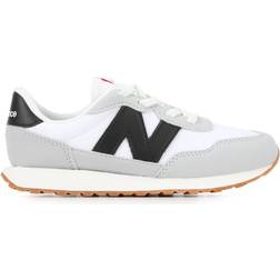 New Balance Little Kid's 237 Bungee Lace - White/Black