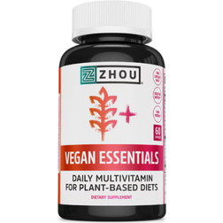 Zhou Vegan Essentials Daily Multivitamin for Plant Based Diets 60