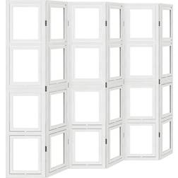 vidaXL 6 Panels White Romavdeler 215x180cm