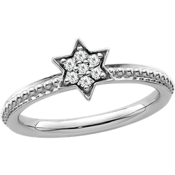 Gem & Harmony Star Ring - White Gold/Diamonds
