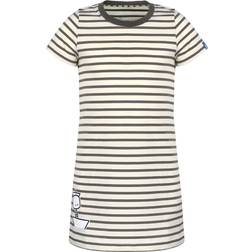 Elkline Meermaen Striped Dress - Whiteswan/Darkstone