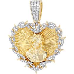 Jewelry Unlimited Jesus In My Heart Pendant - Gold/Diamonds