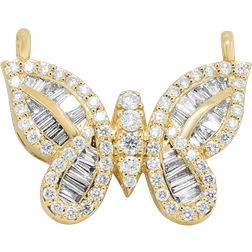 Jewelry Unlimited Butterfly Baguette Pendant - Gold/Diamonds