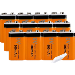 PALO 9V 500mAh Lithium Battery 12-pack