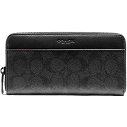 Coach Accordion Wallet In Signature Canvas - Black/Oxblood