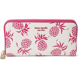 Kate Spade Pineapple Embossed Zip Around Continental Wallet - Cream Multi