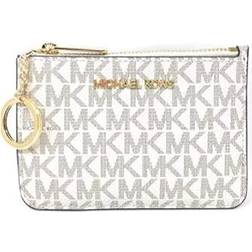 Michael Kors Jet Set Travel Small Top Zip Coin Pouch with ID Holder - Vanilla