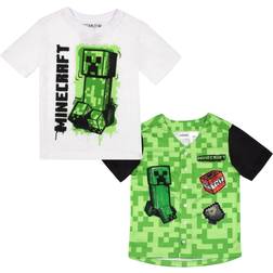 Minecraft Kid's Baseball Shirt & Tee Bundle Set 2-pack - Green/White