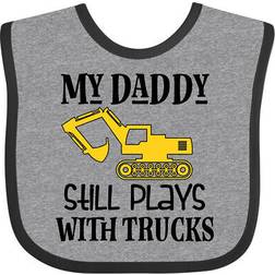 Inktastic Construction Daddy Still Plays with Trucks Baby Bib