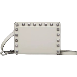 Valentino Garavani Rockstud Calfskin Neck Wallet - Grey