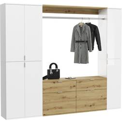 Combination White/Oak Artisan Kleiderschrank 212x193cm