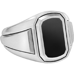 David Yurman Deco Signet Ring - Silver/Onyx