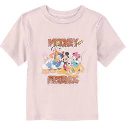 Fifth Sun Toddler's Mickey & Friends Distressed Classic Group Graphic Tee - Light Pink