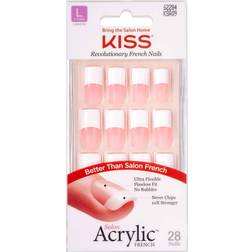 Kiss Salon Acrylic French Nails Long Length KSA09 28-pack