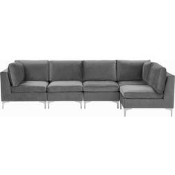 Beliani Left Hand Modular L-Shaped Grey Sofa 300cm 5-Sitzer