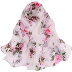 Rfmfkkg Women Scarves Flower Scarf - White