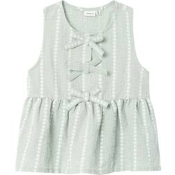 Name It Kid's Stribet Top - Silt Green