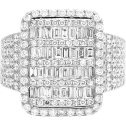 Jewelry Unlimited Baguette Invisible Pinky Ring - White Gold/Diamonds