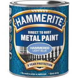 Hammerite Direct to Rust Hammered Rustbeskyttelsesmaling Light Blue 0.75L