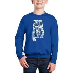 LA Pop Art Kid's Sweet Home Alabama Word Art Crewneck Sweatshirt - Royal