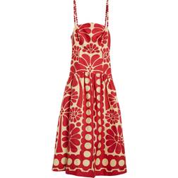 Farm Rio Palermo Sleeveless Midi Dress - Red