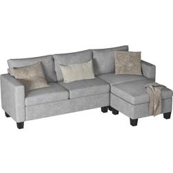 Yeshomy L Shaped Couch Gray Sofa 70" 3 Seater