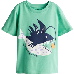 H&M Kid's Printed T-shirt - Green/Anglerfish (1216652030)