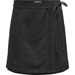 Only Villa Wrap Tie Skirt - Washed Black