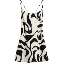 H&M Strap Dress - Cream/Black Patterned