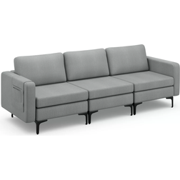 Costway Modern Modular Dark Grey Sofa 94.5" 3 Seater