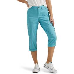 Lee Women's Ultra Lux with Flex To Go Relaxed Fit Cargo Capri - Bay Blue