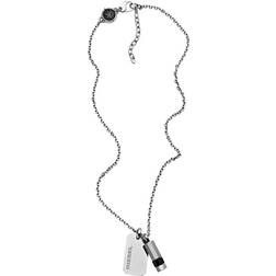 Diesel Double Pendant Necklace - Silver/Black