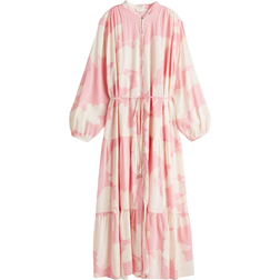 H&M Maxi Dress with Frills - Light Pink/Floral