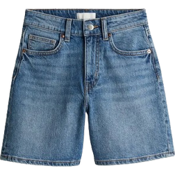 H&M High-Waisted Denim Shorts - Denim Blue