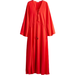 H&M Kaftan Dress with Lacing - Bright Red
