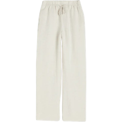 H&M Linen Mix Pull-on Trousers - Lys Beige